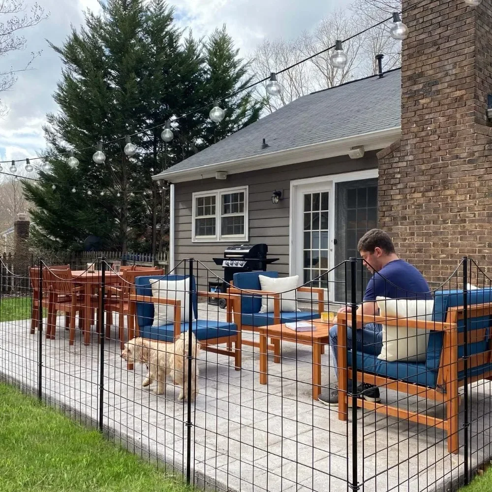 

Fence, No Dig Decorative Metal Garden Fence for Pet, Easy Install Dog Fence for Yard, Fence