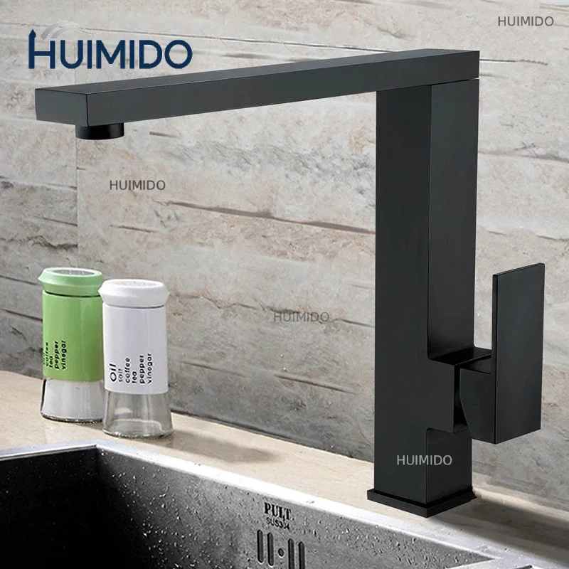 brass-matte-black-kitchen-swivel-spout-single-handle-sink-faucet-spray-mixer-tap