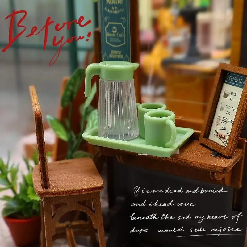 Casa de muñecas en miniatura, simulación de comida, bebida de té de limón helado de verano para muebles de casa de muñecas, adorno modelo de escena para sala de estar, 3/4 Uds.