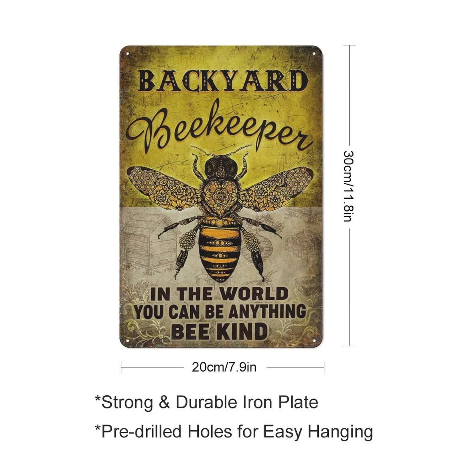 Rustic Metal Tin Sign Beekeeper Backyard In The World You Can Be Anything Bee Kind Novelty Wall Decor Decorative Home For Bedroo