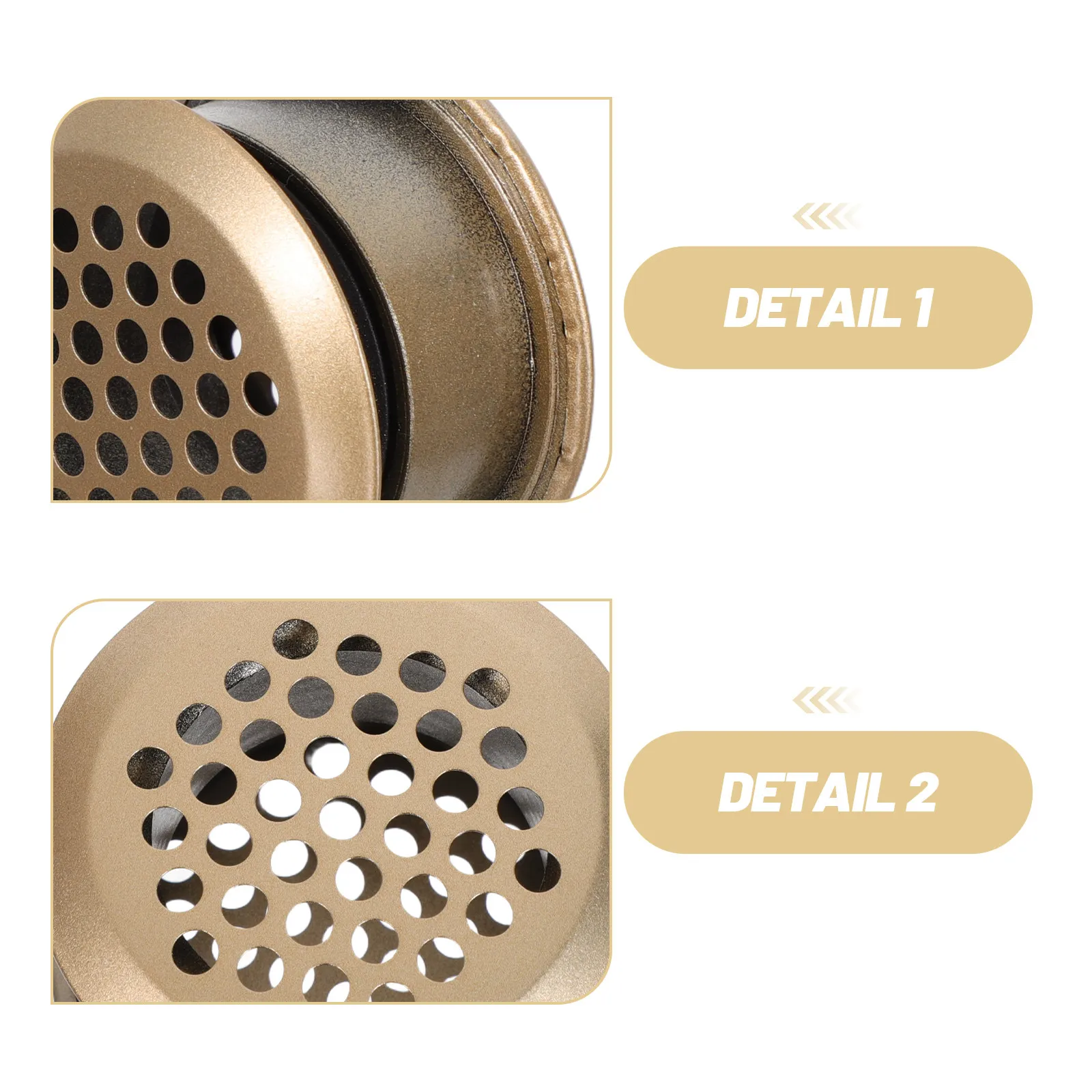6Pcs Stainless Steel Round Ventilation Cover Plate Air Outlet Vent Grille for Kitchen Cabinets Wardrobe Shoe Cabinet