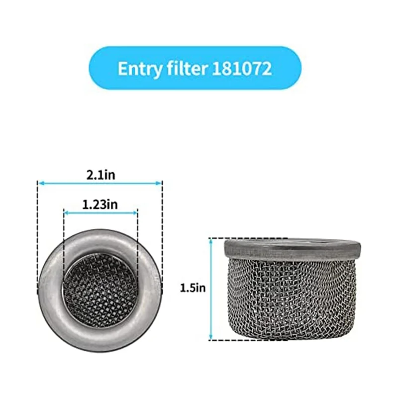 181072   Ou 181-072 Filtro de tela de filtro de entrada com rosca NPT de 1 polegada para 795 1095 1500 Pulverizador de tinta mal ventilado Mangueira de sucção Raro