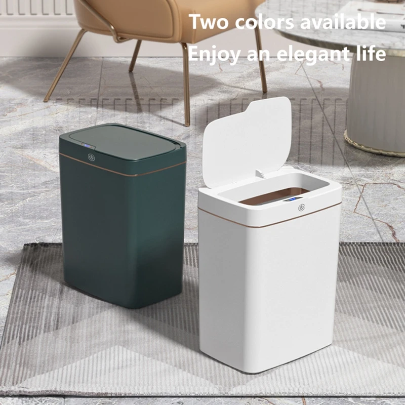

15-Liter Smart Trash Can Automatic Touchless Waterproof Sensor Trash Bin for Bathroom Kitchen Bedroom Odorless Modern Basket