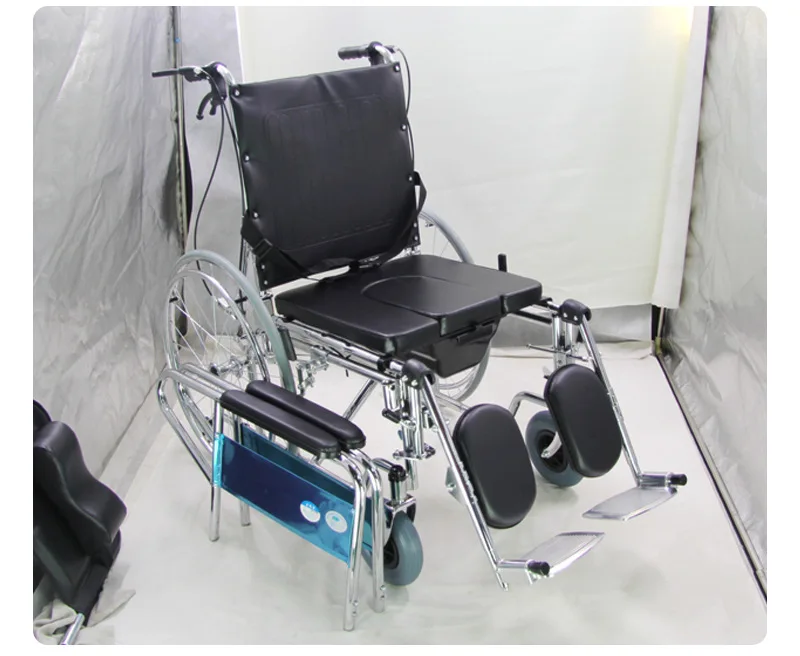 كرسي متحرك خفيف الوزن قابل للتعديل عالي الظهر مع لوح طاولة طعام لكبار السن والمعاقين #4