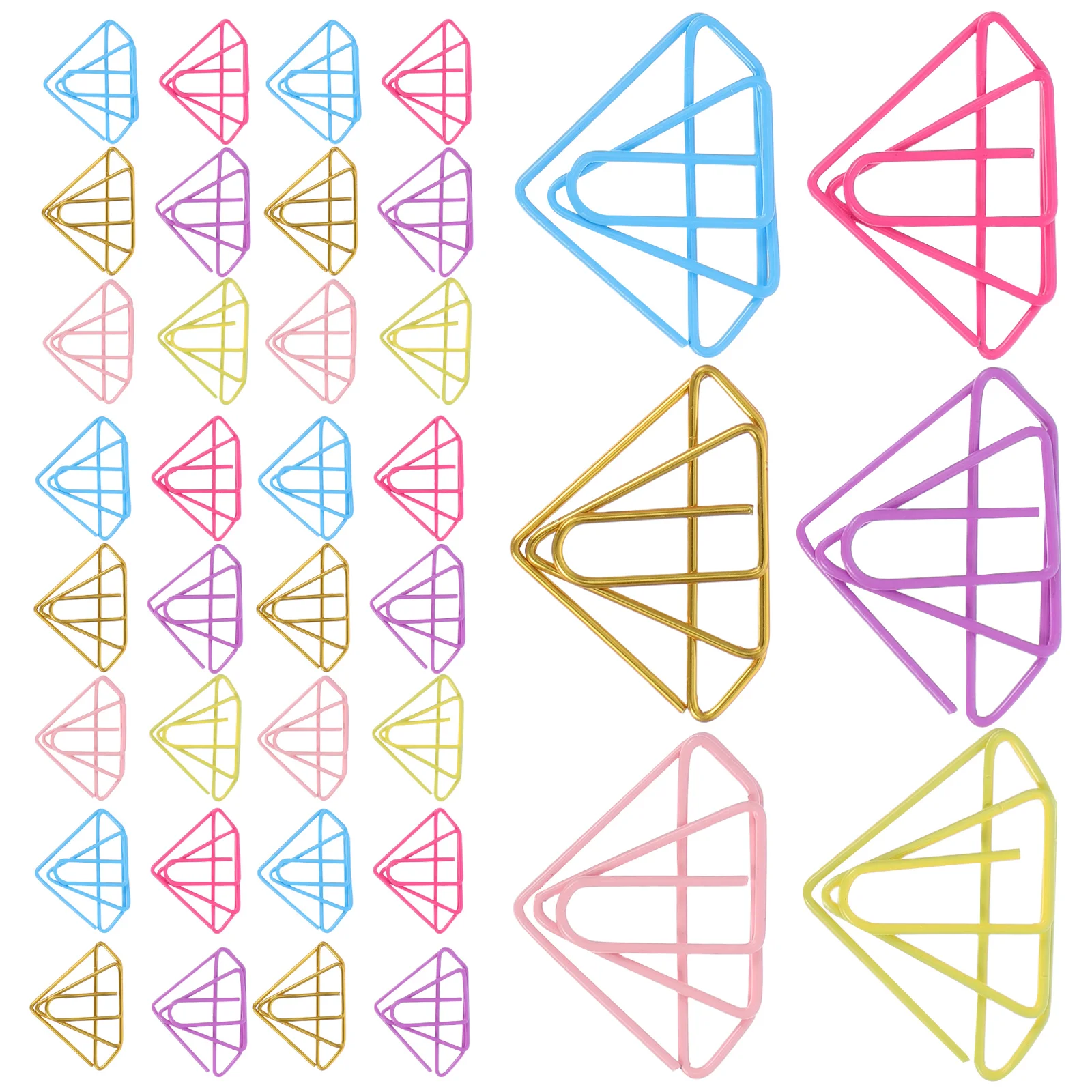 

60pcs Paperclip Bookmark Metal Document Clips Decorative Colored Kids Stationery Set Office Use Teacher Supplies