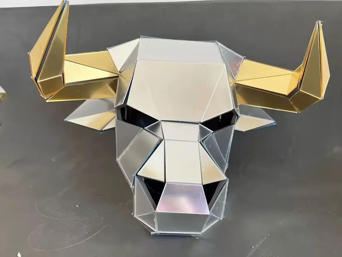 

Bull Hat Luxury Shinning Cosplay Party Animal glass Headgear Club Dj Headdress Dance Singer Party Show Helmet