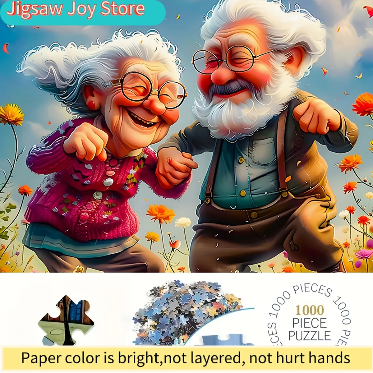 

Flower Puzzle Suitable for Seniors & - Jigsaw Game with 50cm X 70cm/19.7"x27.6" Picture, Portable Box & Framed Art Gift for -