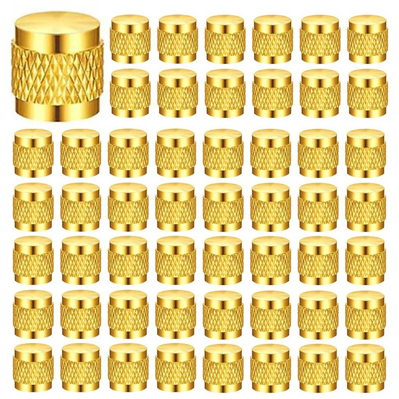 【A87T】100 Pcs 1/4Inch Brass Flare Cap, Solid Brass Caps With Neoprene O Ring Seal, 1/4Inch SAE HVAC Valve Caps