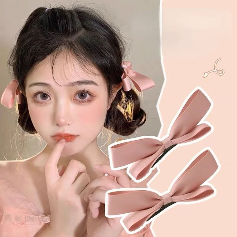 2 stücke Nette 3D Bogen Haar Clips Nette Süße Rosa Mädchen Pony Haar Pin Elegante Headwear Mädchen Frauen Haar Zubehör – Detail 1