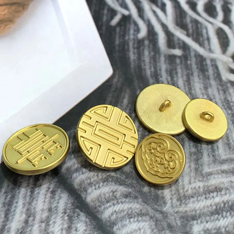 

10pcs Retro Chinese Style Gold Luxury Metal Buttons For Clothing DIY Sewing Accessories Garment Sewing Buttons Wholesale New