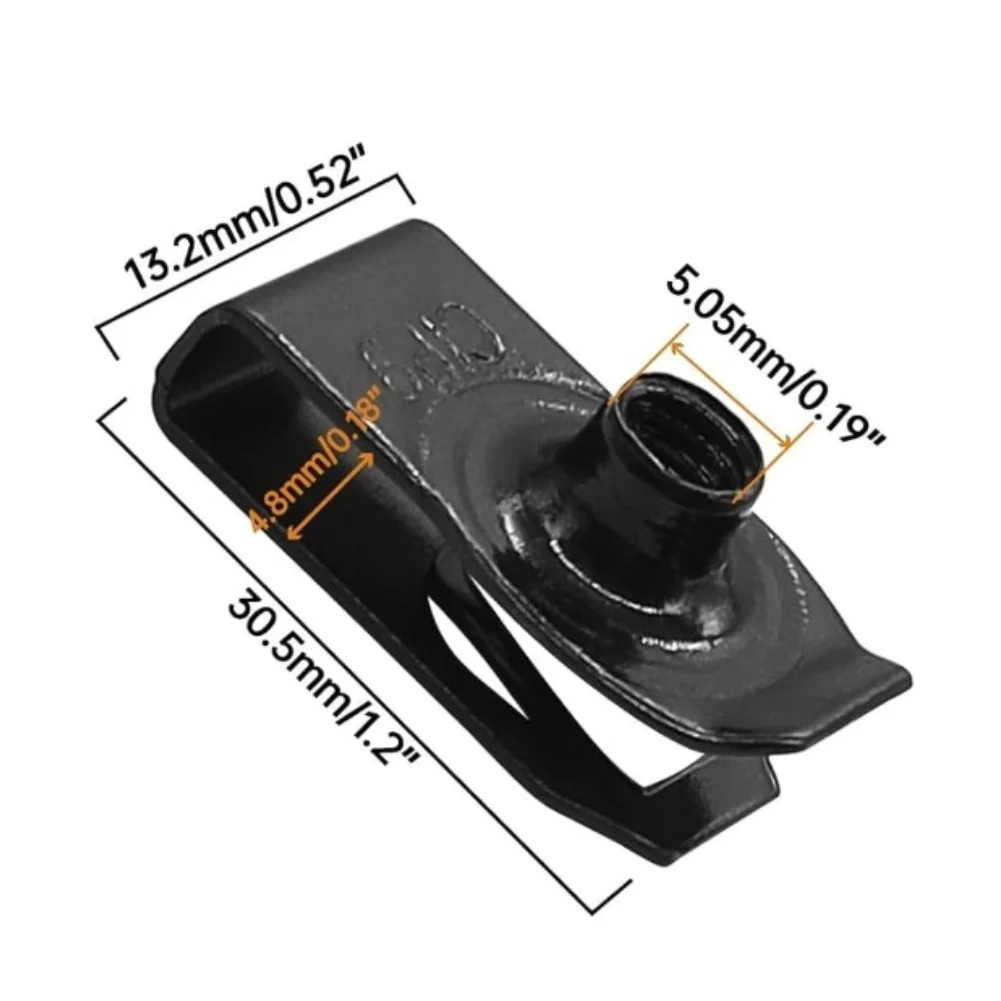 مجموعة تثبيت أجزاء جسم السيارة 50 قطعة 1/4 مشابك U-Nut مع مسامير رأس سداسية لإصلاح وتجميع آمن للسيارات