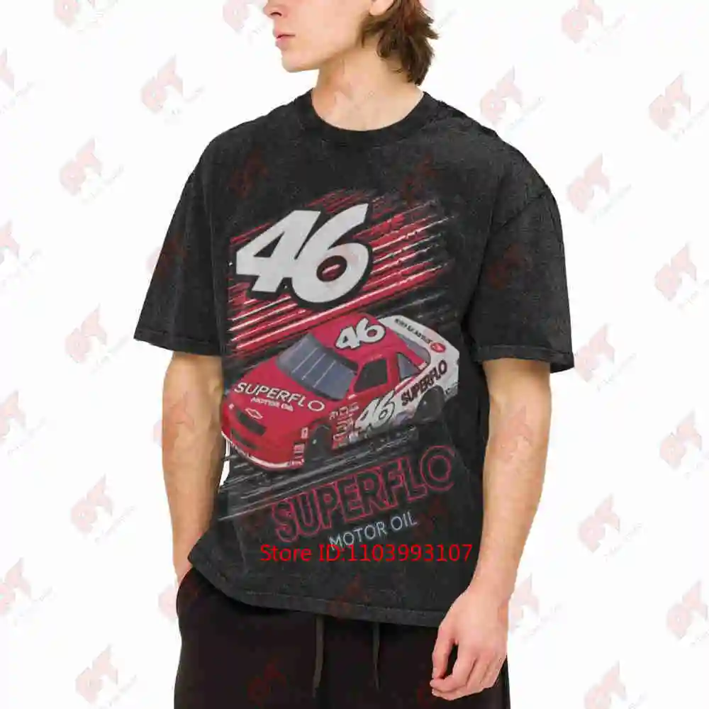 Days Of Thunder Superflo Race Car Back Print Vintage Washed Tee Pure Cotton T-Shirt