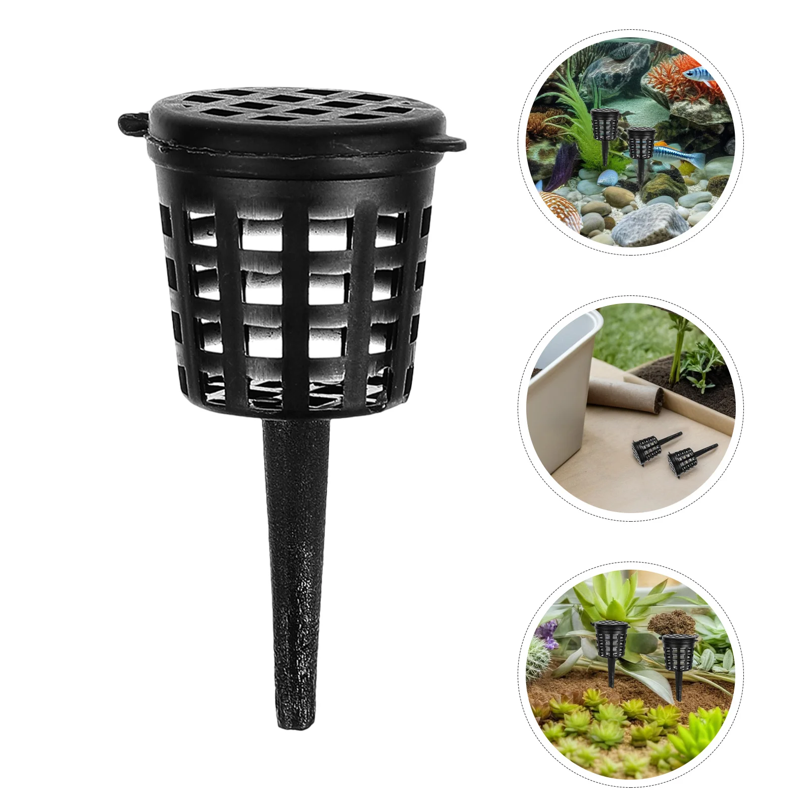 

180Pcs Bonsai Fertilizer Basket Small Plastic Container Lid Aquarium Water Plants Portable Gardening Fertilization Tool Orchid