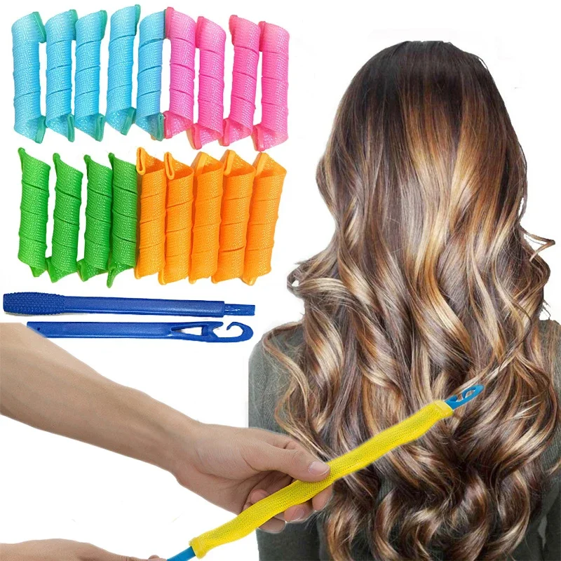 Hair Curler Heatless Hair Rollers Curler Curling Tongs Headband Rods Curls Sleeping Soft Waves Formers No Heat Curls Modeler