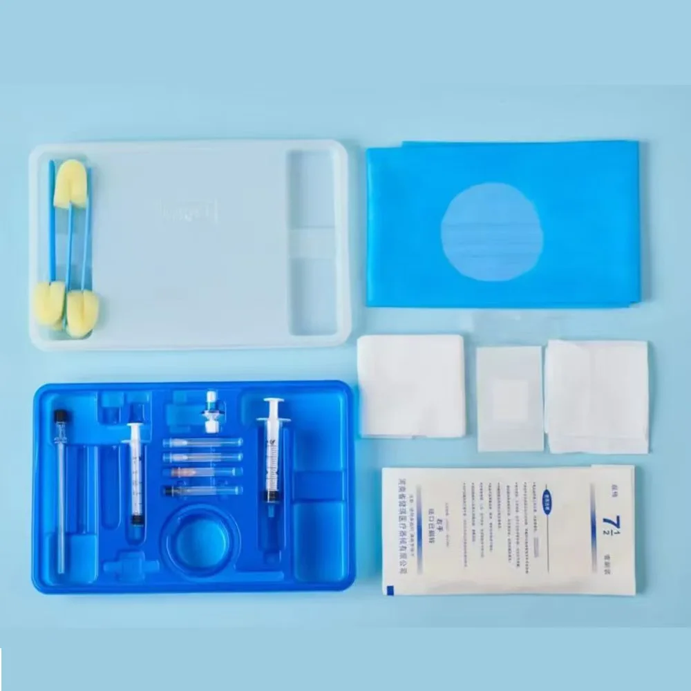 Disposable anesthesia puncture bag Hard waist combined with medical sterile anesthesia puncture bag assembly