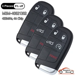 KEYECU 3 4 5 Buttons 433MHz 4A Chip for Chrysler 200 2015 2016 2017 Auto Smart Remote Control Key Fob FCC ID: M3M-40821302