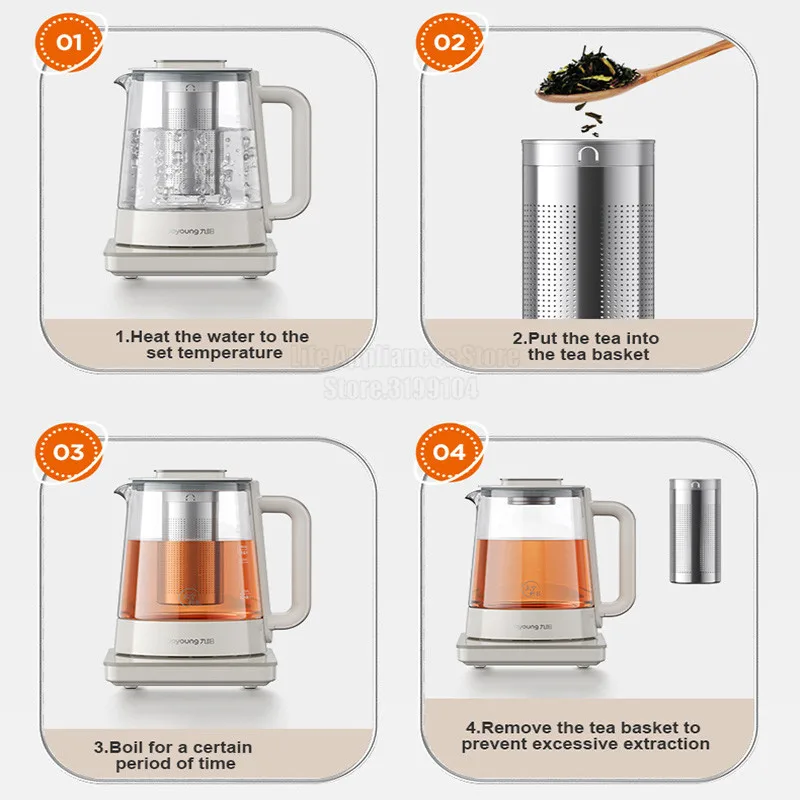 Joyoung Titanium Alloy Electric Kettle 1.5L Multifunction Health Pot Adjustable Temperature Home Appliances K15D-WY501