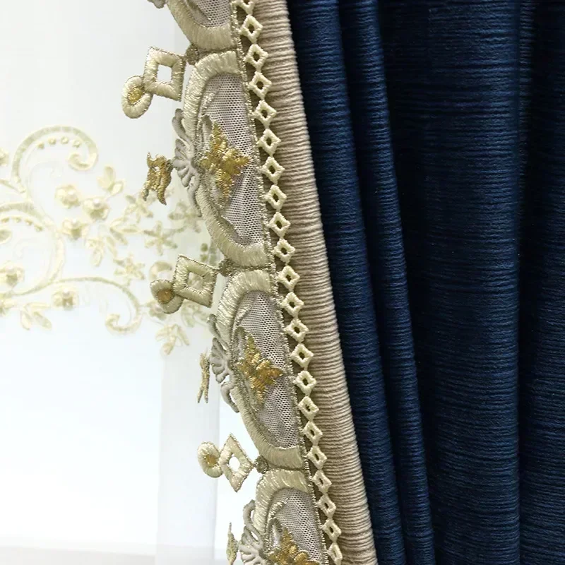 Fabric Elegant Modern Fashion Light Luxury Jane Ousi European Velvet Embossed Living Room Decor Bedroom Blackout Villa Curtains