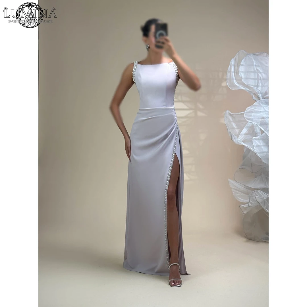 Lumina Women's Prom Dress 2026 Fish Tail Slit Evening Dresses for Special Occasions Customized Beads Shine Party Dress Woman