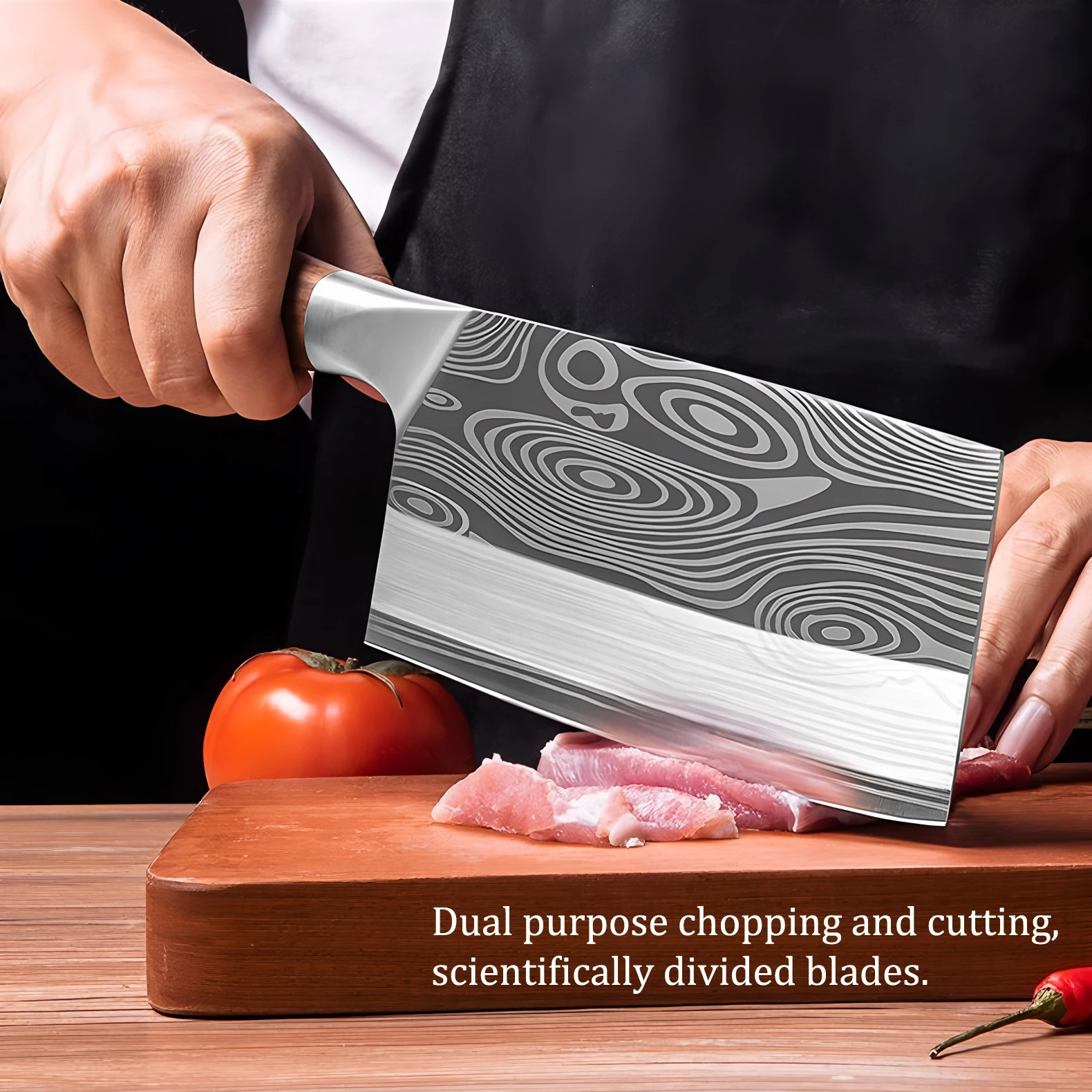 1/2PCS,High Quality Germany Cleaver Knife Meat Fish Vegetable Non-slip Handle Slicing Knife Home Kitchen Stuff Kitchen Tool  ﻿