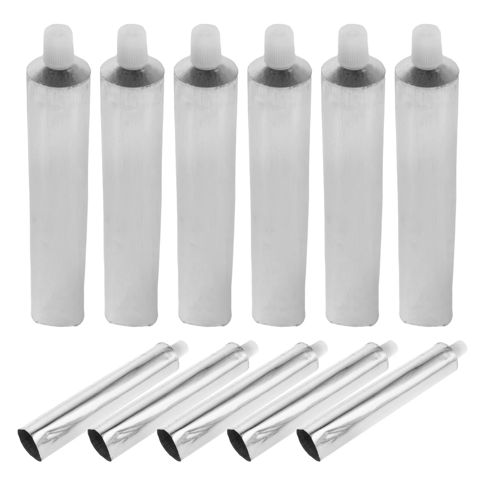 

20Pcs Aluminum Paint Tubes High Seal Empty Art Containers Portable Storage for Acrylics Gouaches Watercolors Oils Refillable