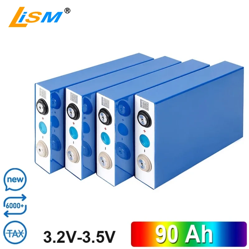 

3.2V 90AH Rechargeable Battery lifepo4 Battery Cells Pack for Solar Li-Ion High Current Rechargeable lithium Power Cell