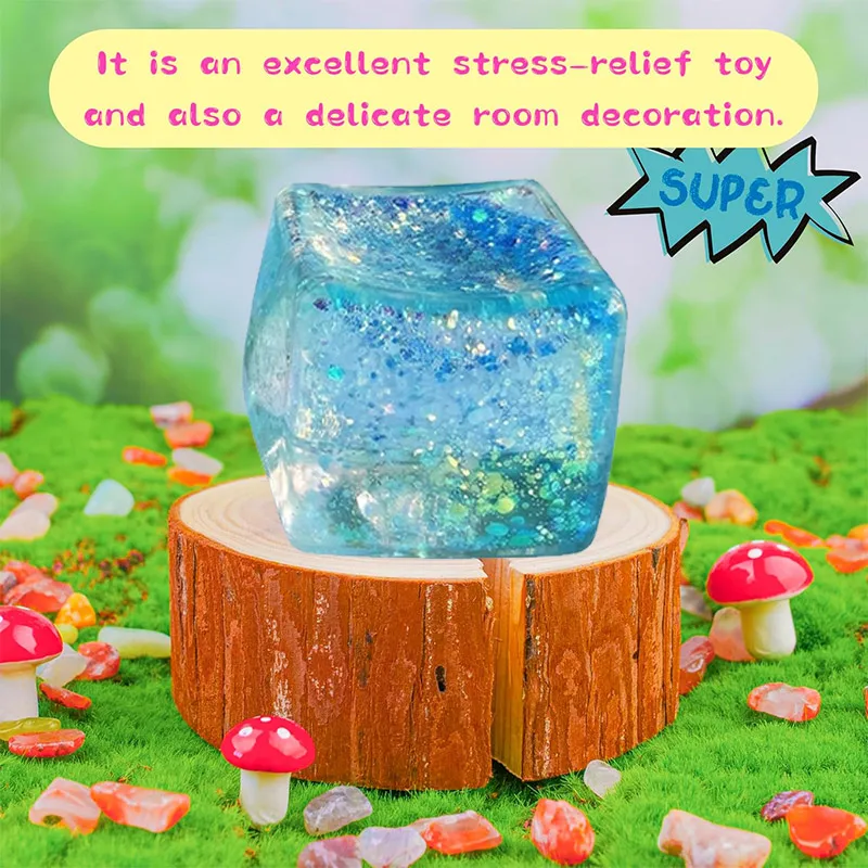 Aurora Color High Density Ice Squeeze Ball Ornament Squishy Fidget Cube Sensory For Anxiety Stress Relief For Adults & Children