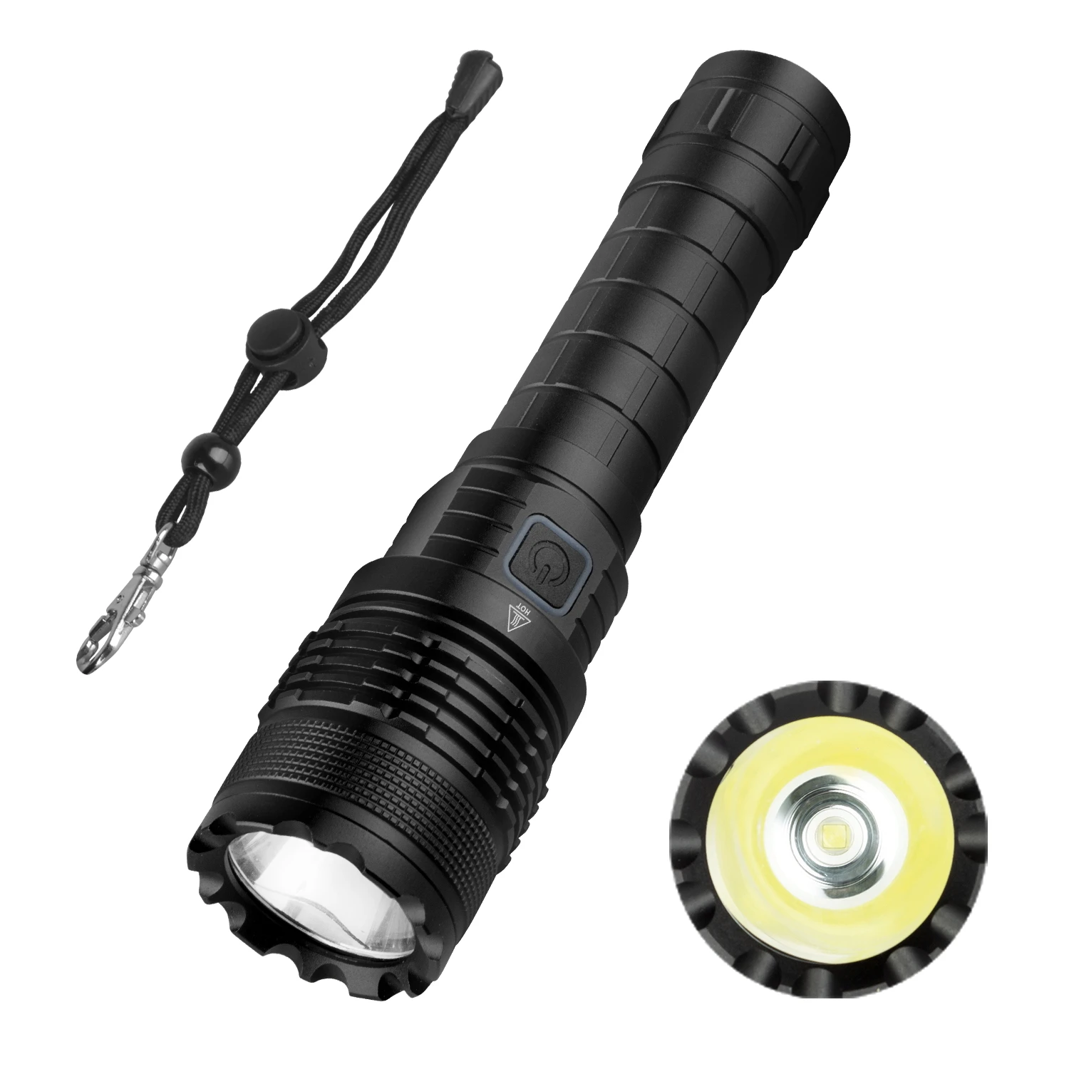 XML-L2 LED 5Modes 1600 Lumens 5-colors Lens Light USB Rechargeable Tactical Flashlight 18650 Portable Long Distance Light