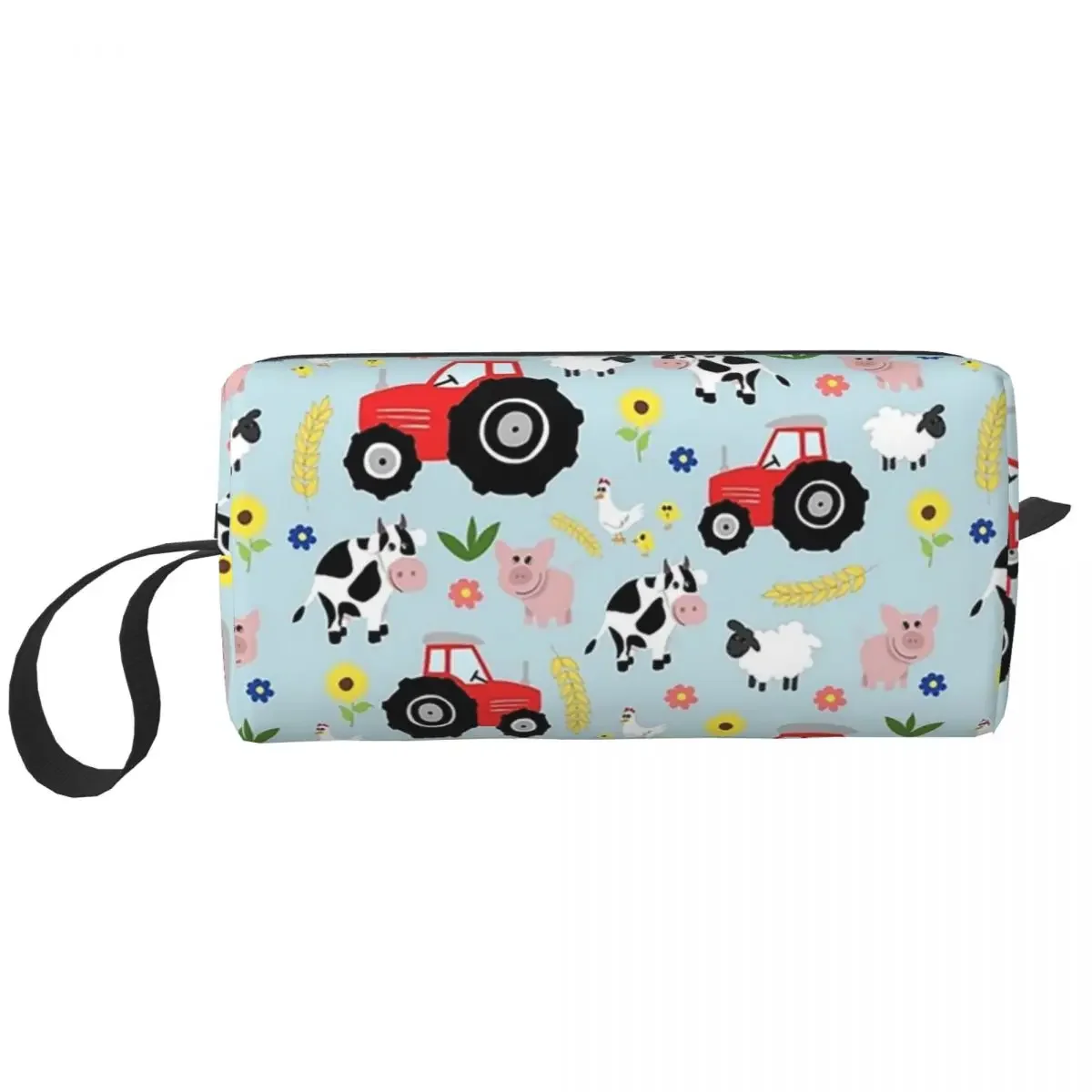 Cute Kids Red Tractor Farm Animal Pattern Cartoon Pencil Cases Big Capacity Pen Bag Pen Box Pencil Pouch For Boy Girl Makeup Bag