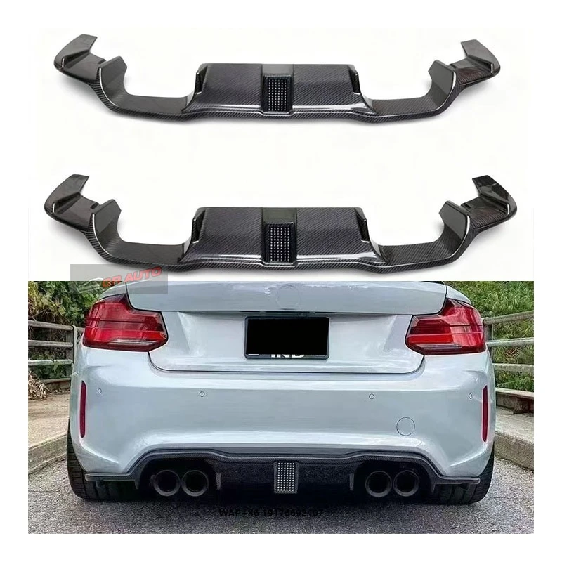 

New for M2 F87 Carbon Fiber Bumper with Exhaust Rear Lip-Bolt-On Retrofit/Upgrade Universal Fitment-Yaochi