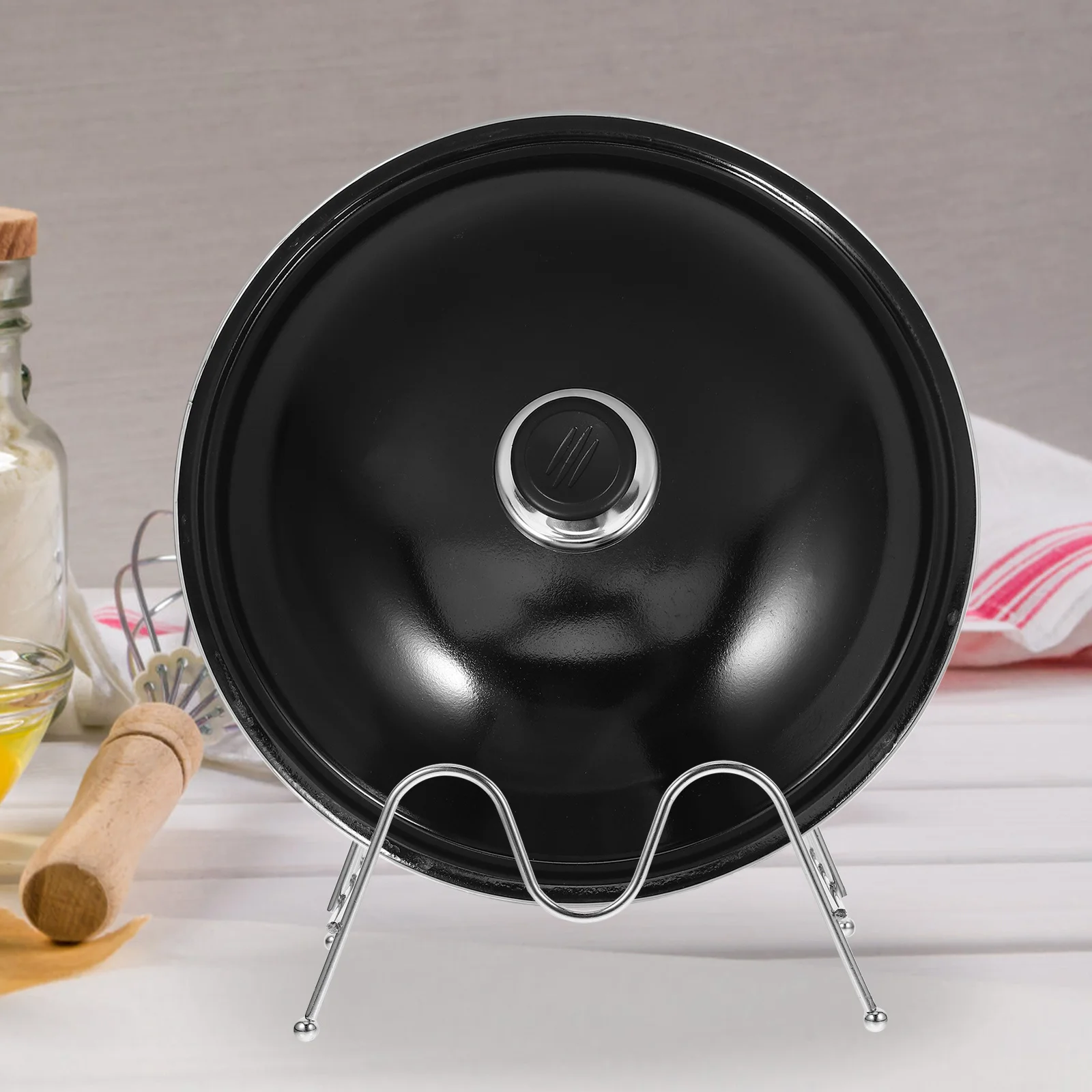 

Multi-Tier Kitchen Organizer Rack Pot Lid Storage Stove Countertop Cabinet Dish Organizer Iron Chopping Board