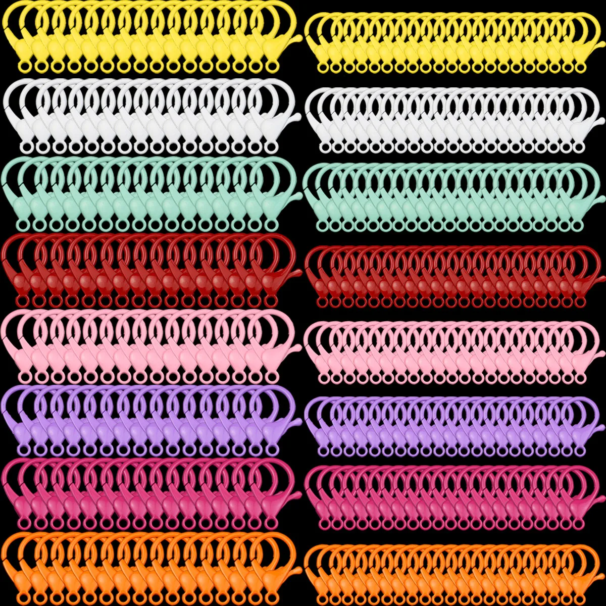 20/60/100Pcs 25/35MM Plastic Lobster Clasp Bag Keychain Colourful Connector For Making Bracelet Jewelry Pendant DIY Accessories