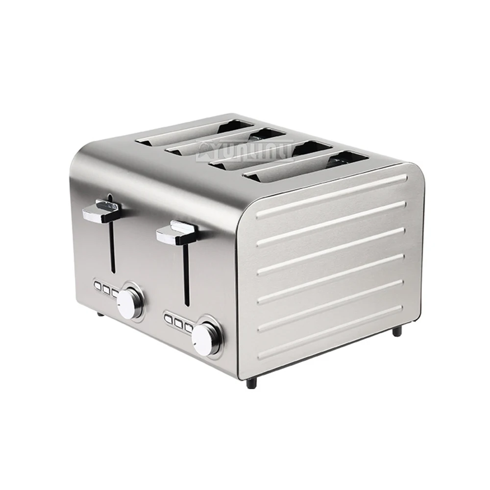 Automatic Electric Toaster Stainless Steel 4 Slices Slot Bread Toast Baking Oven Breakfast Maker Tostador Camping