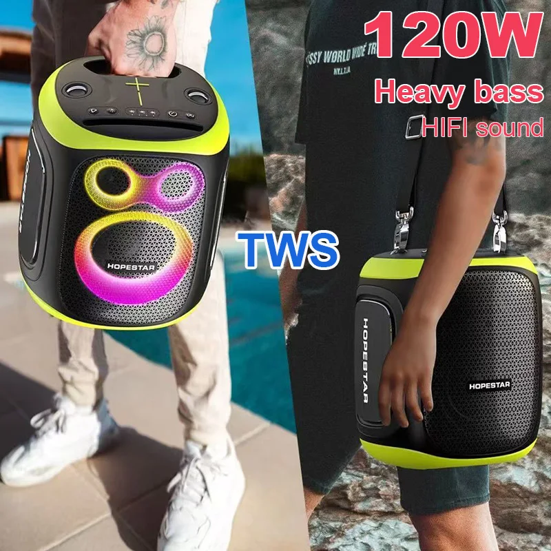 Party130 120 W Yüksek Güç Karaoke Bluetooth Hoparlör Aile Parti Kutusu HIFI Ağır Bas Taşınabilir Tws Stereo Boombox Mikrofon ile