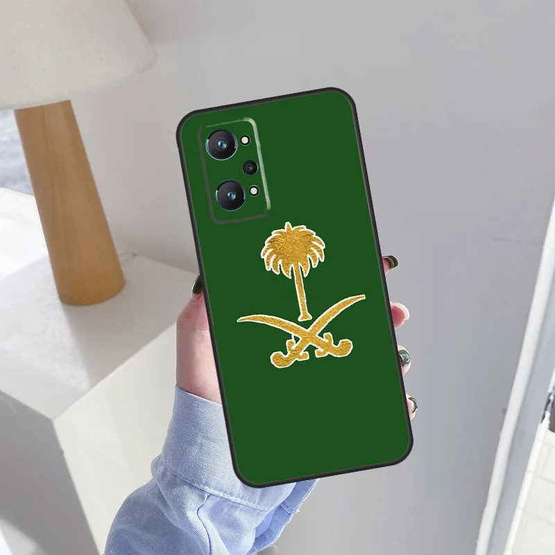 المملكة العربية السعودية حافظة علم لـ Realme C75 C61 C53 C55 C33 C63 C51 C65 C67 C71 11 12 13 14 15 Pro Plus GT6 GT7 Pro #2
