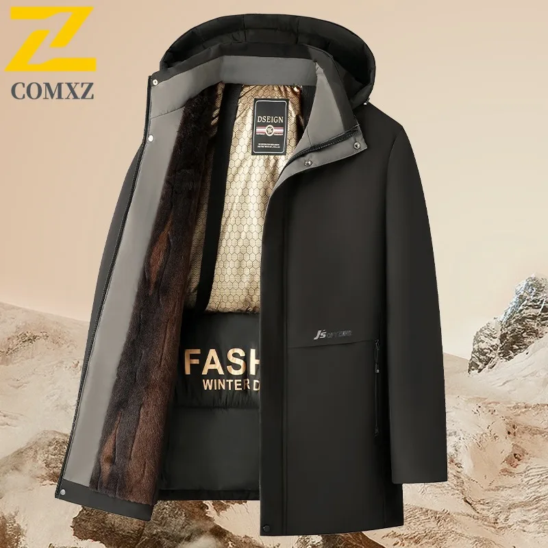

COMXZ Graphene Down Jacket Casual Hooded Collar Outdoor Commuting Office Warm Parka Fashion White Duck Down Winter Garment