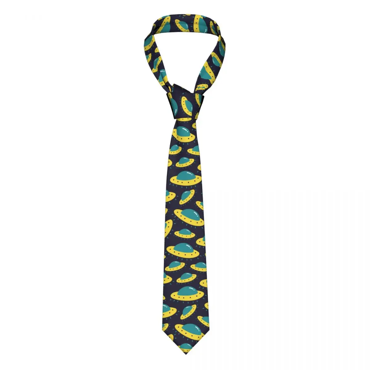 

Cute Ufo Space Neckties Unisex Polyester 8 cm Neck Ties for Mens Skinny Narrow Shirt Accessories Gravatas Cosplay Props