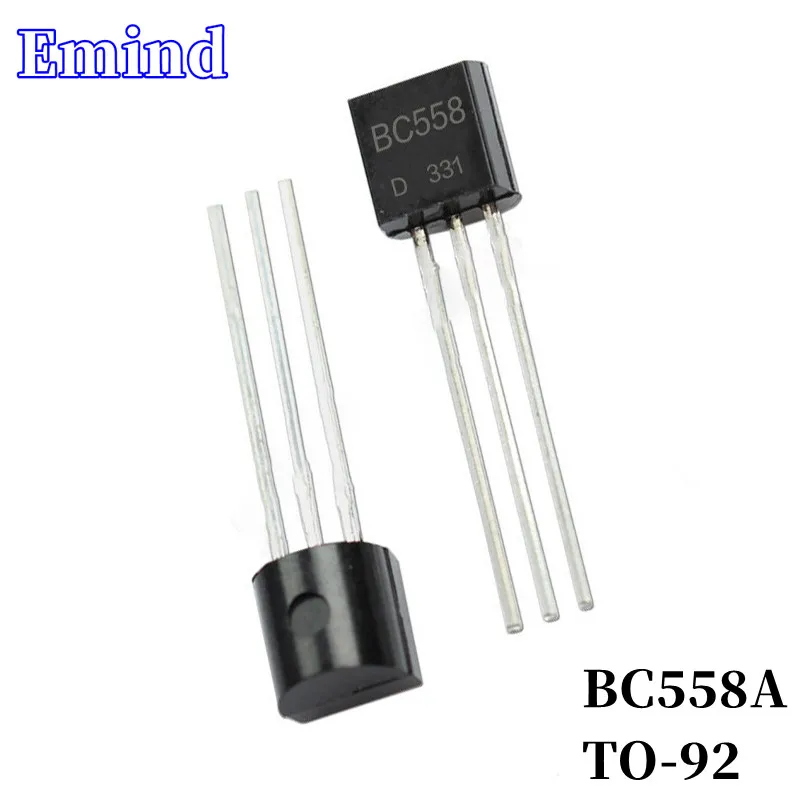 

100Pcs BC558A DIP Transistor TO-92 Type PNP Bipolar Amplifier Transistor 30V/100mA