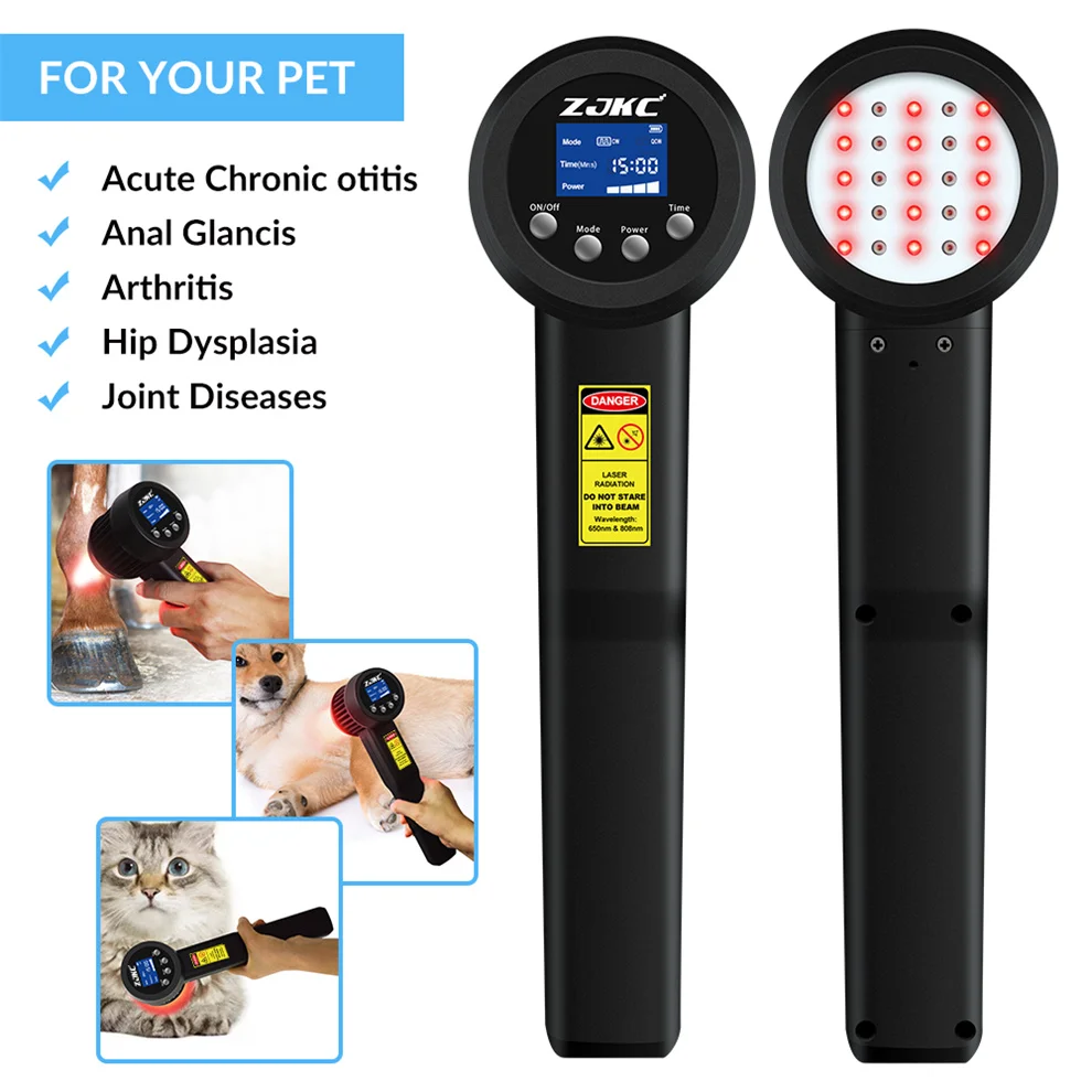 ZJKC-Tratamento físico a laser para telhas, luz fria, Pet Therapy, Muscle, Promova a regeneração de tecidos, 650nm x 10 + 808nmx15