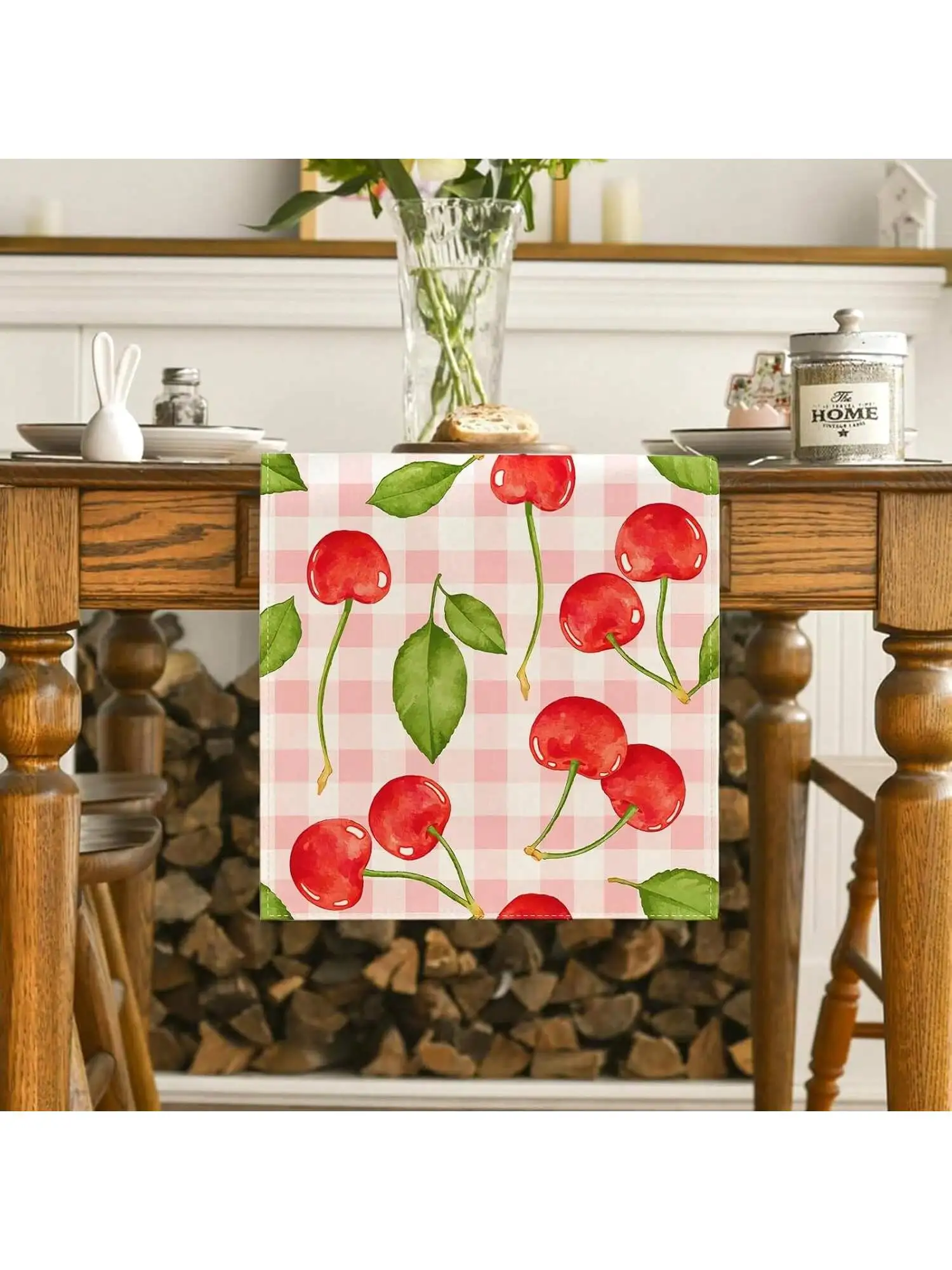 1 Piece of Cherry Tablecloth Spring and Summer Tablecloth She's the Cherry on Top Party Decoration Island Cherry Decoration Home Party Table Simple Life
