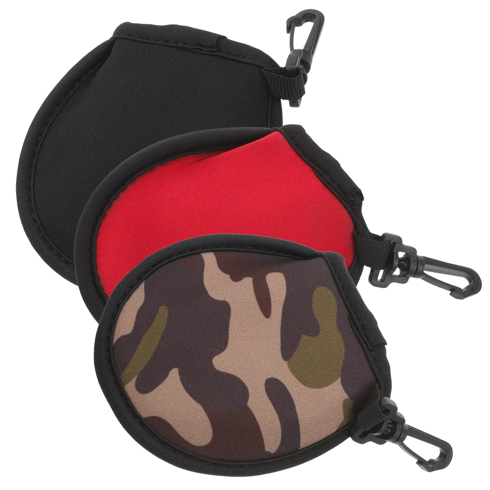

3 Pcs Golf Ball Cleaner Bag Protective Cover Balls Protector Neoprene Red Black Camouflage Portable Golfs Accessories