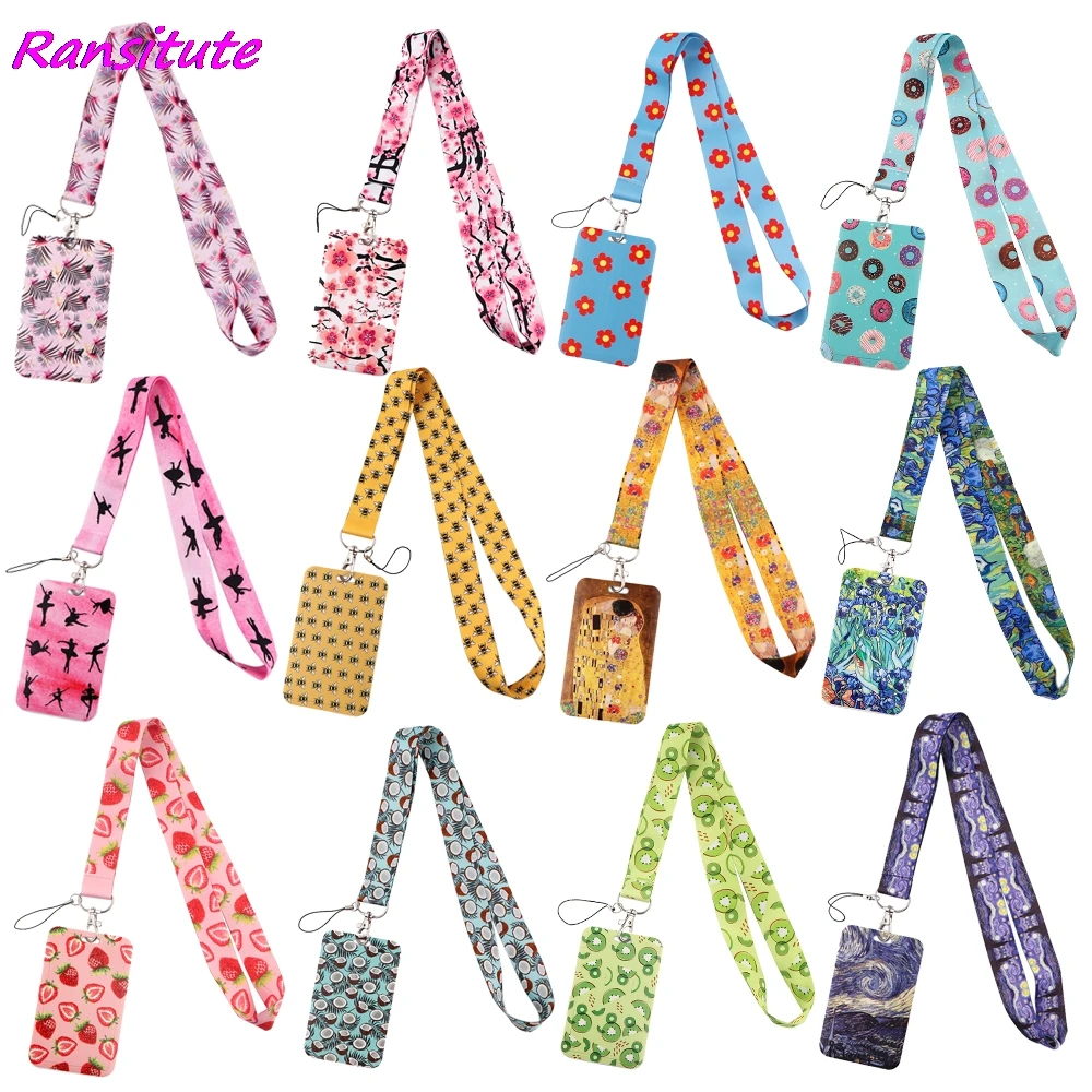 Ransitute R1873 Starry Sky Oil Painting Art Fashion Lanyard For Keys ID Card Gym Phone Strap USB Badge Holder DIY Lariat Lanyard