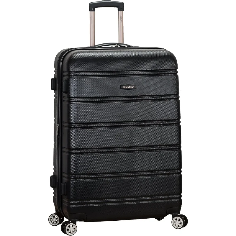 

Rockland Melbourne Hardside Expandable Luggage with Spinner Wheels, Black, Checked Large 28"
