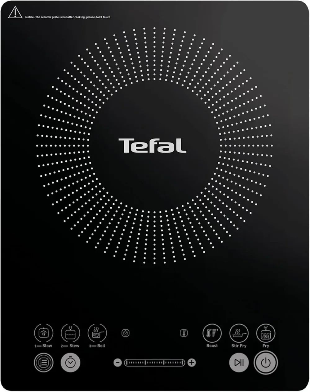 Tefal Everyday Slim - Placa de inducción portatil, 6 modos automáticos, 1 manual de control, 240 C, hasta 2100 W, color negro