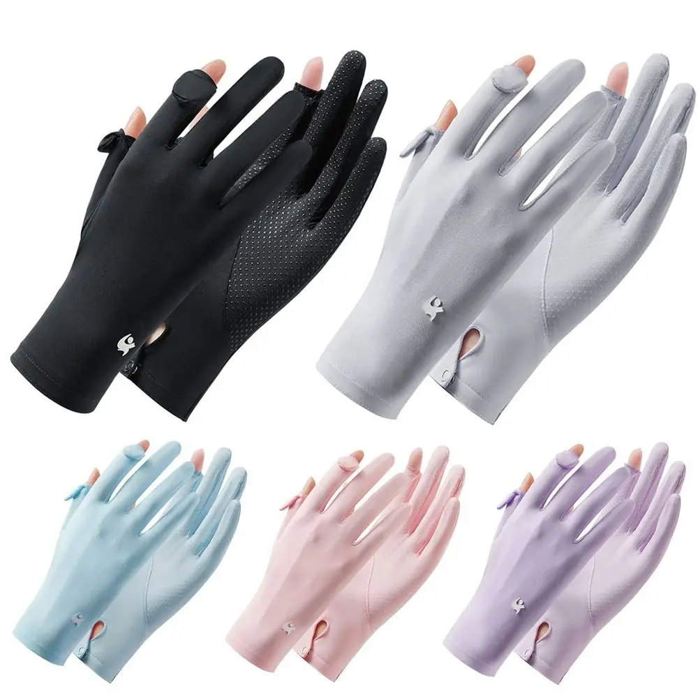 

Fashion Thin Summer Sun Protection Gloves Mittens Anti-UV Gloves Ice Silk Gloves