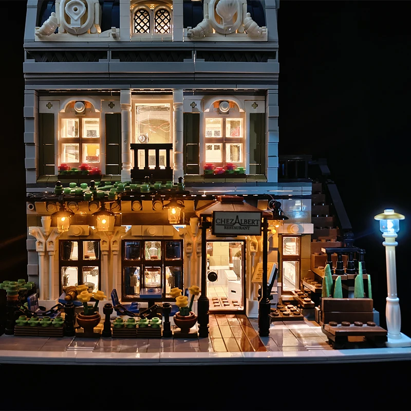 LED Light Set For 10243 Parisian Restaurant compatible 15010 (Only LED Light, NOT Include The Model Bricks)