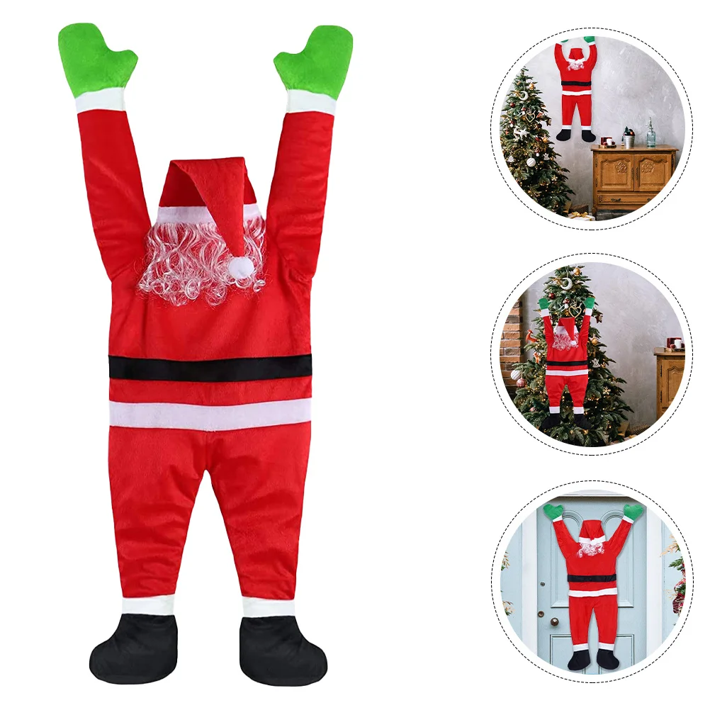 

Large Hanging Santa Claus Decoration Climbing Position Christmas Hanging Ornament Indoor Outdoor Tree Roof Chimney