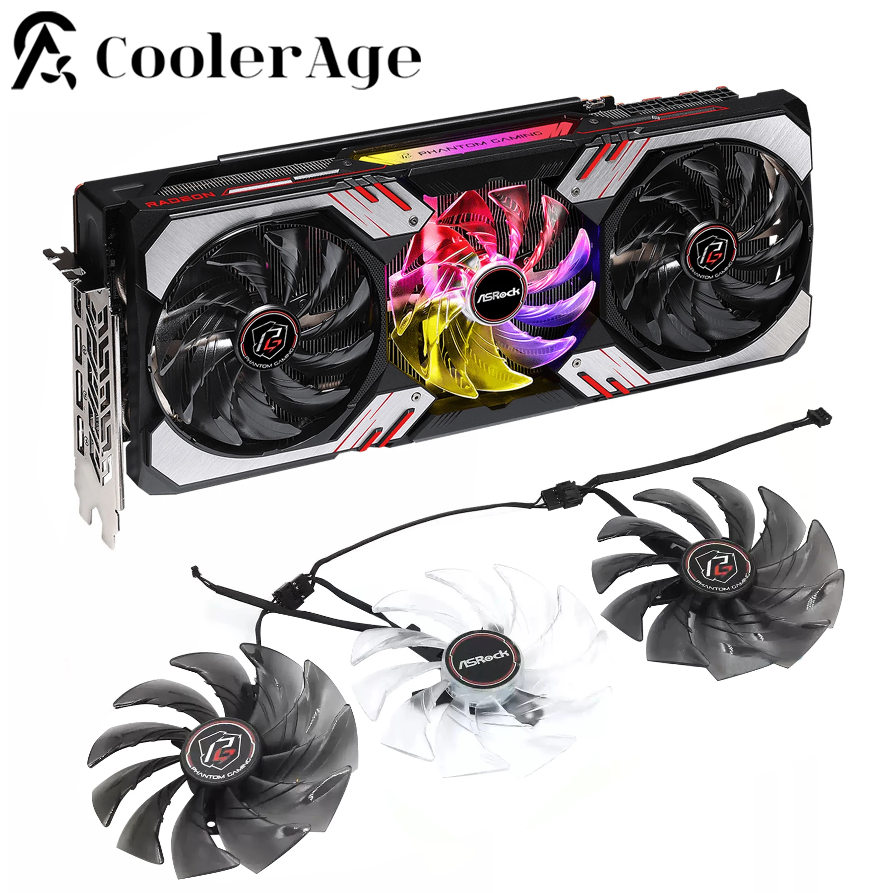 For Asrock RX 6800XT 6900XT 6950XT Phantom Graphics Card Replacement Fan