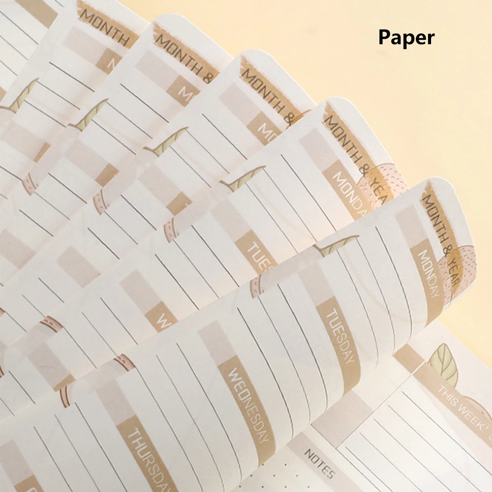 PU Capa de Couro Notebook para Homens e Mulheres, A5 Planejador, Bolso Interno, Bloco de Notas do Escritório, Semanal, Mensal, Diário, Memorando, Student Writing