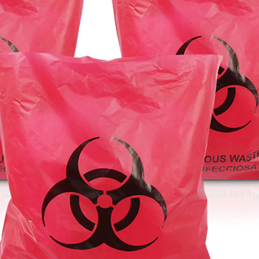 20 Pcs Medical Waste Bag Trashcans Hospital Grade Lining Red Biohazardous Garbage